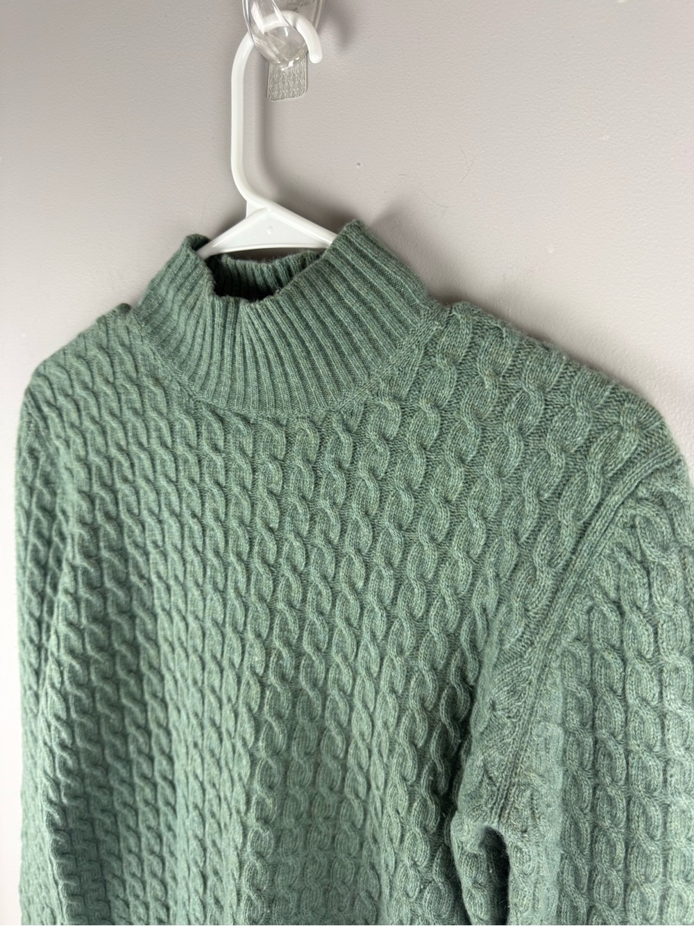 Lauren Ralph Lauren Women’s Green Cable Knit Mock Neck Long Sleeve Sweater SZ MP